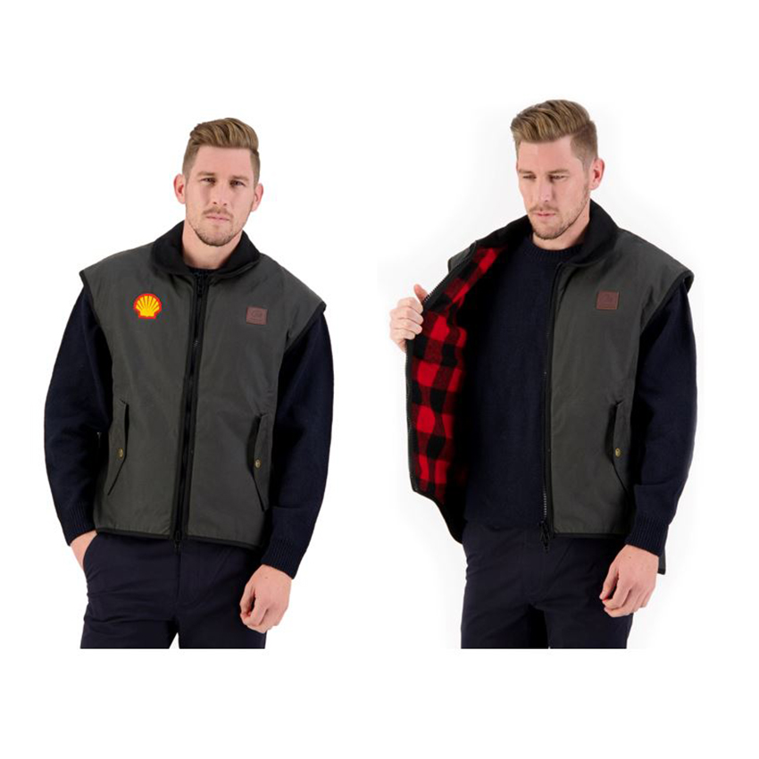Shell Oilskin Vest - Black/Red