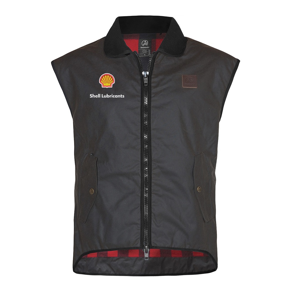 Shell Oilskin Vest - Black/Red