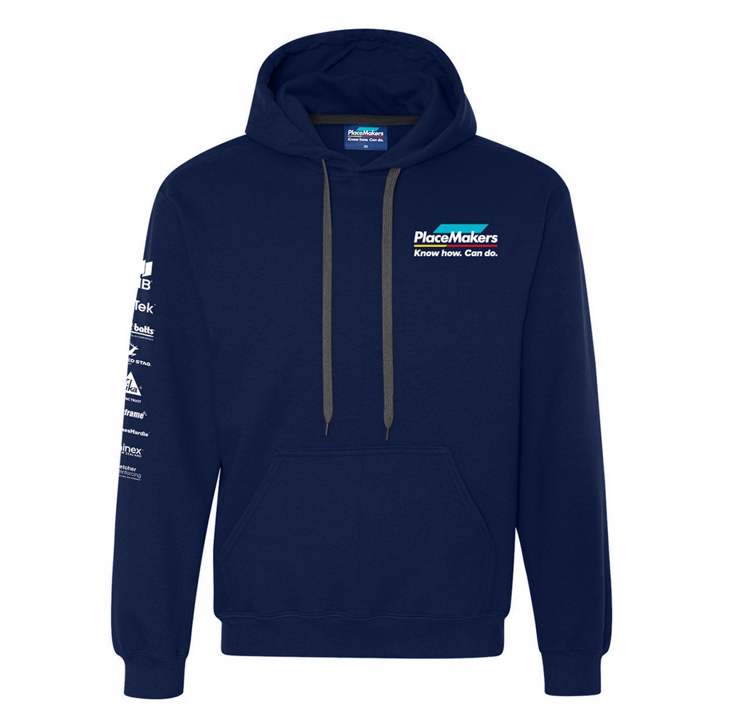PM Hoodie with supplier logos