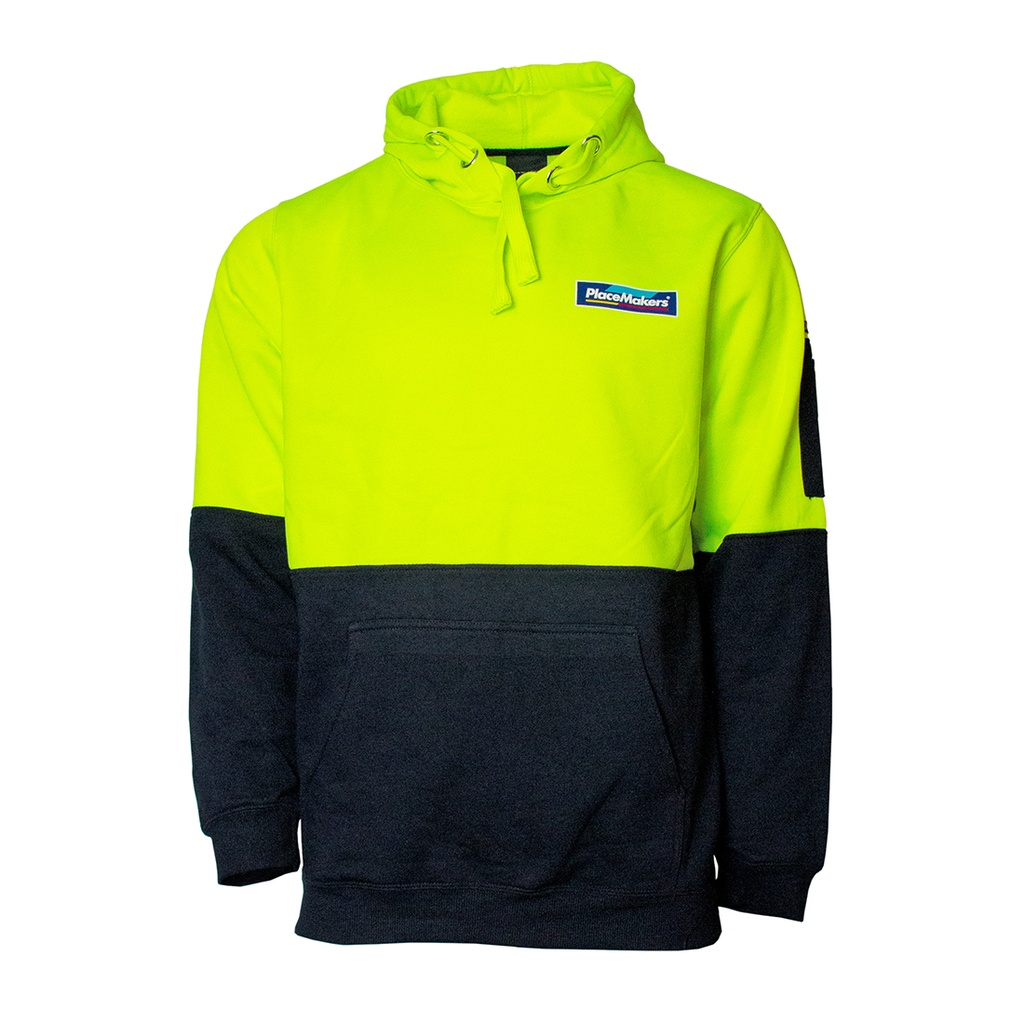 PlaceMakers Hi Vis Hoodie Yellow/Navy
