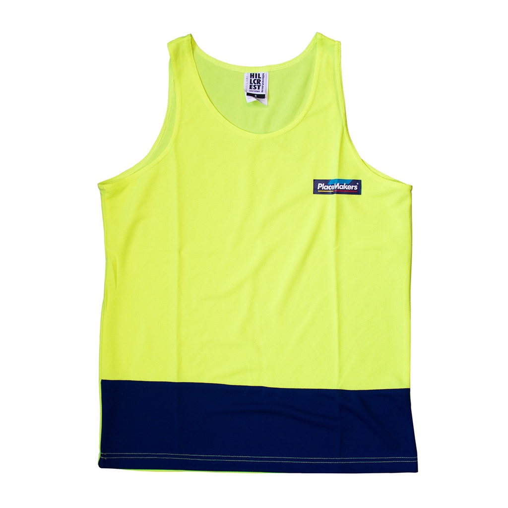 PlaceMakers Hi Vis Singlet Yellow/Navy