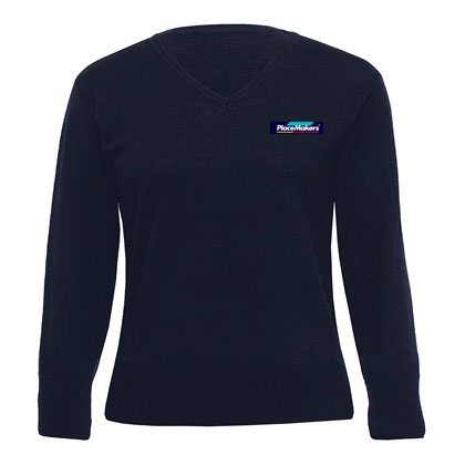PlaceMakers Ladies Merino V Neck Pullover