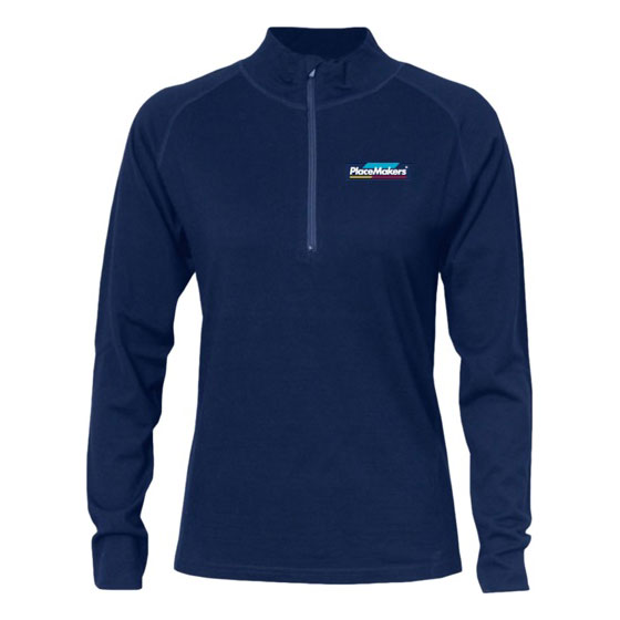PlaceMakers Ladies Zip Merino Pullover