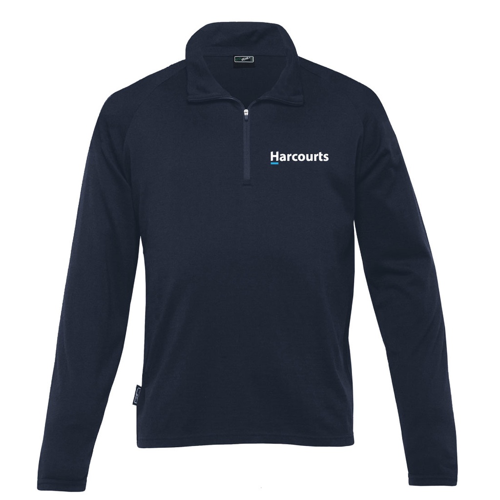 Harcourts 1/4 Zip Merino Mens | Navy
