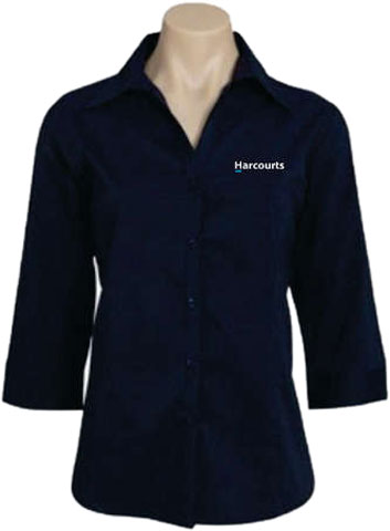 Harcourts Women's Metro Shirt - 3/4 Sleeve | Navy