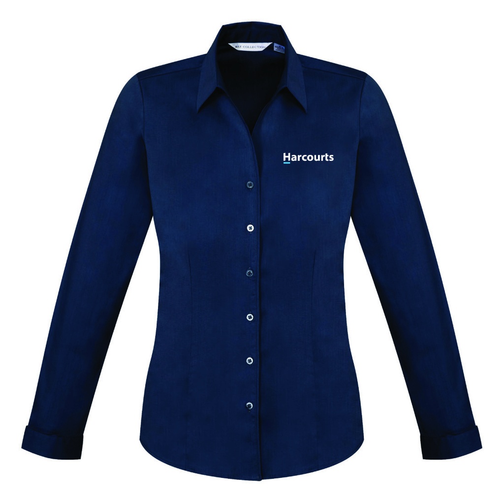 Harcourts Women's Monaco Shirt - L/Sleeve | Navy
