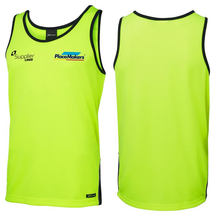 PlaceMakers Contrast Singlet Hi Vis LOYALTY