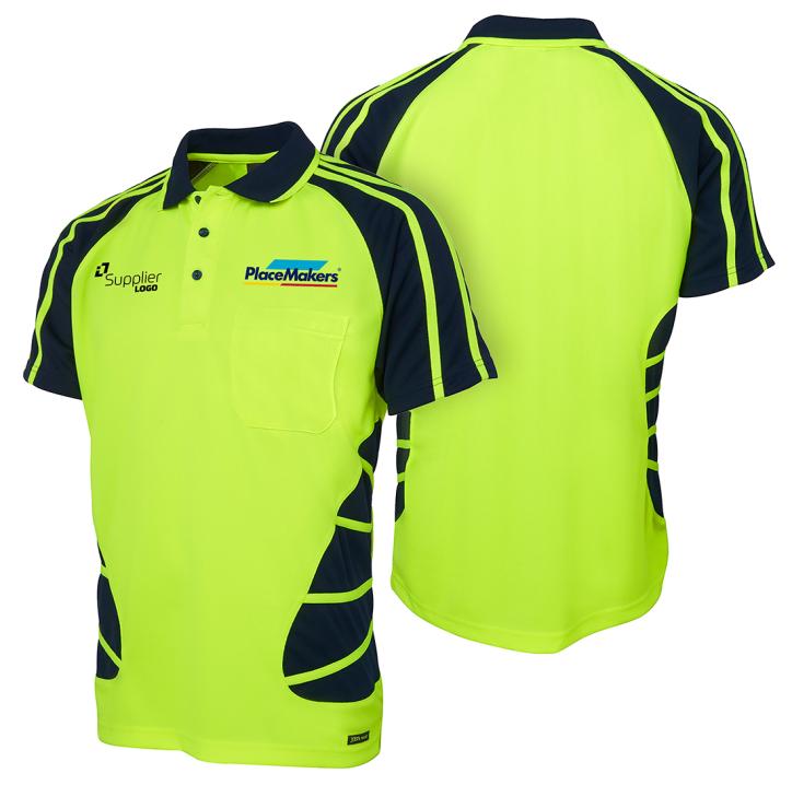 PlaceMakers Hi Vis Spider Polo Co-Branded