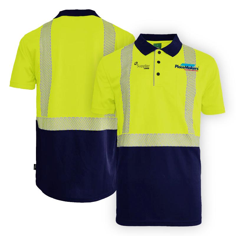 PlaceMakers Work-Guard Recycled Hi Vis Short Sleeve Day/Night Polo Co-Branded
