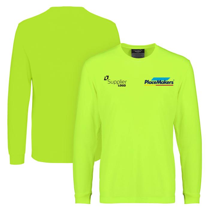 PlaceMakers Hi Vis Long Sleeve Tee Co-Branded