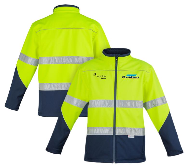 PlaceMakers Hi Vis Softshell Jacket D/N Co-Branded