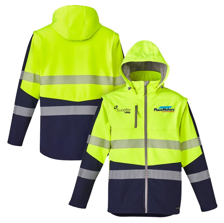 PlaceMakers Hi Vis Streetworx 2 in 1 Softshell Jacket Co-Branded