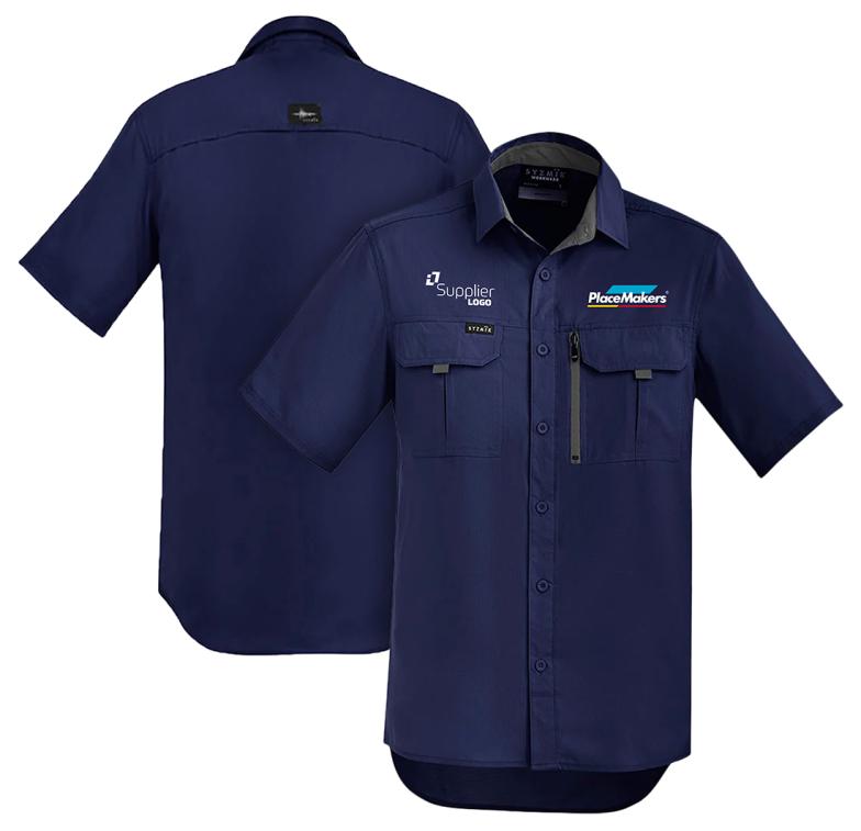 PlaceMakers Outdoor S/S Shirt - Navy Co-Branded