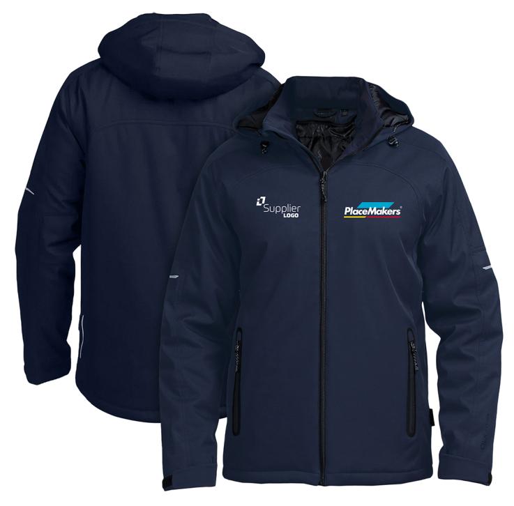 PlaceMakers Mens Ascend Jacket - Navy Co-Branded