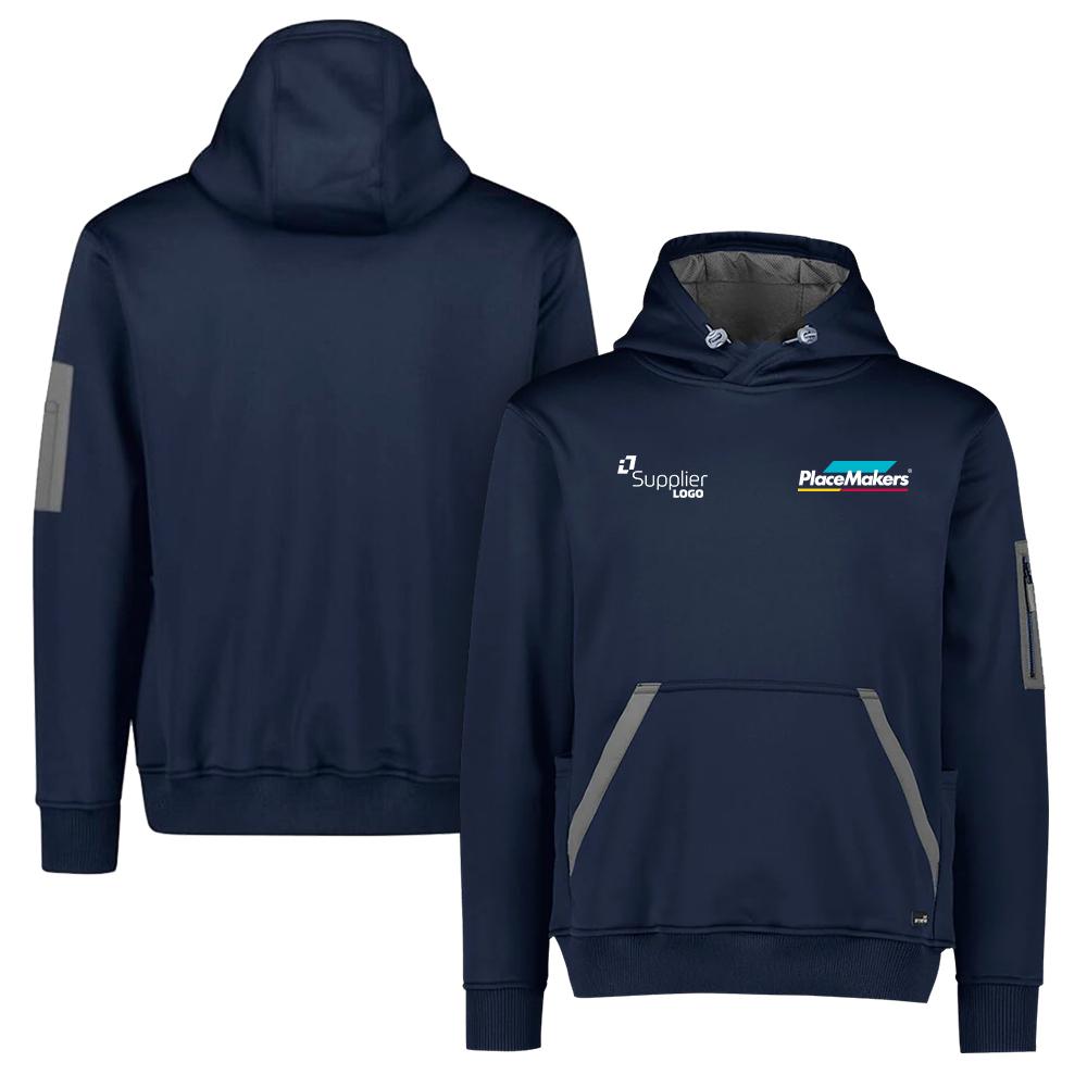 PlaceMakers Unisex Water Resistant Hoodie - Navy Co-Branded