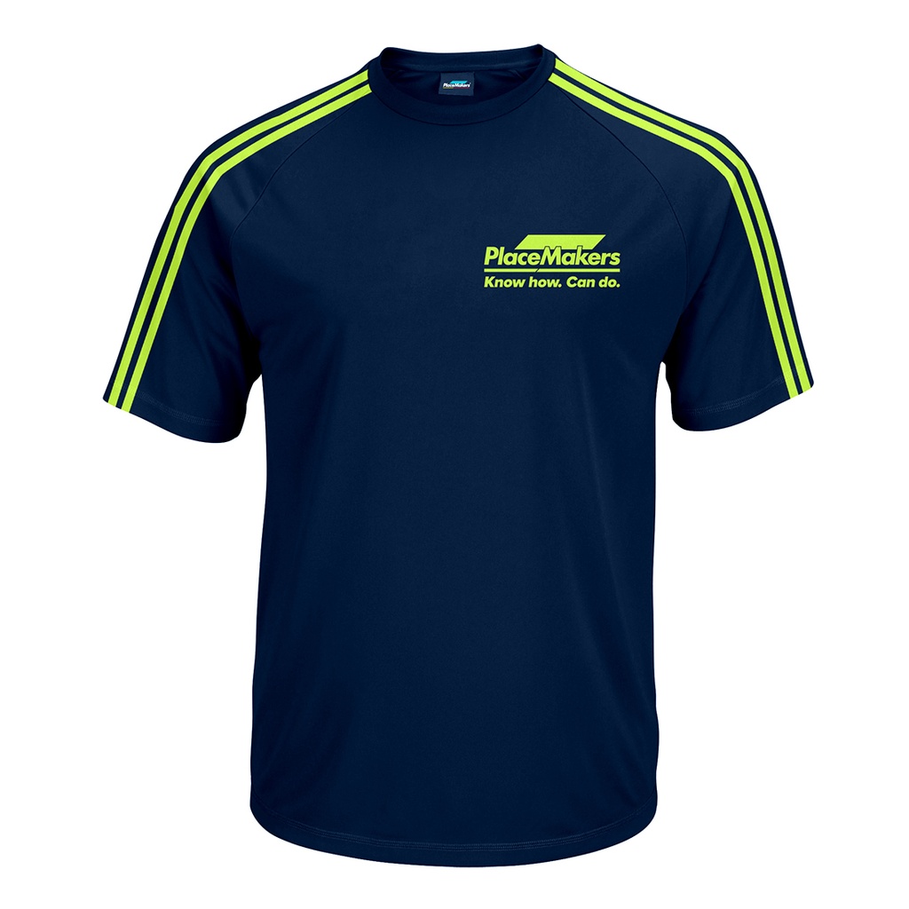 PM Safety DriFit Hi Vis Tee - Navy/Yellow 2026