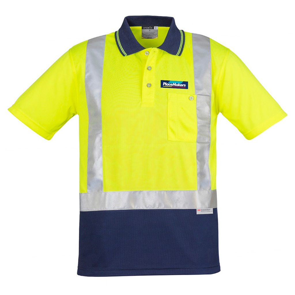 PlaceMakers Hi Vis S/Sleeve Polo Day/Night NEW