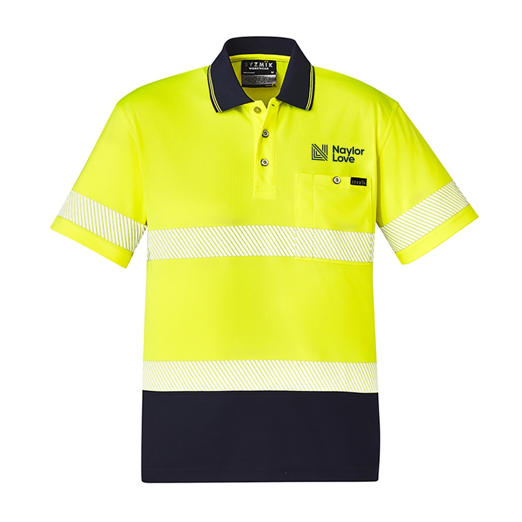 Naylor Hi Vis Polo - Segmented | Yellow/Navy