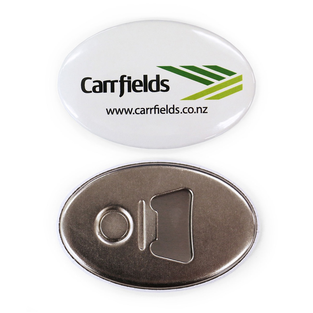 Carrfields Fridge Magnet Bottle Opener-White