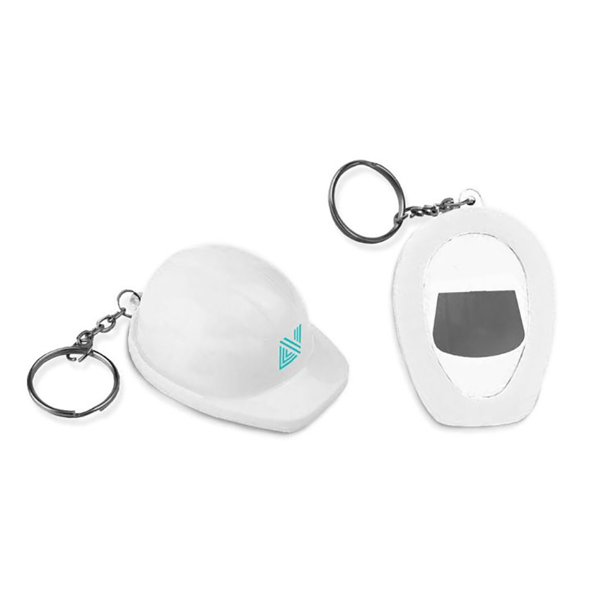 Naylor Love Hard Hat Bottle Opener Keyring-White