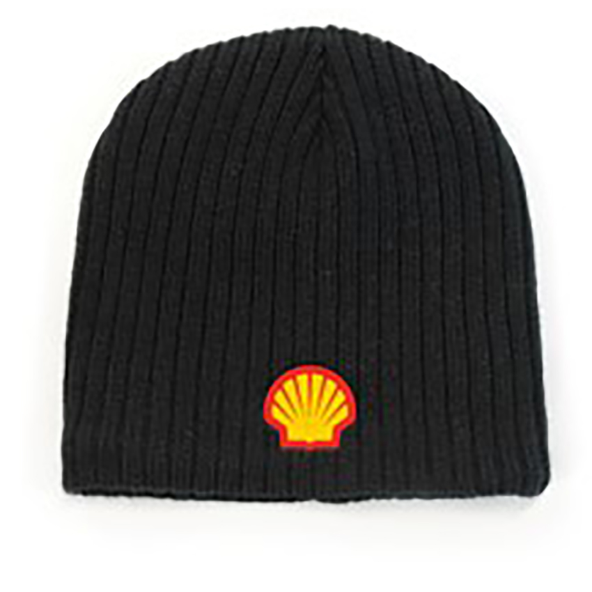 Shell Cable Knit Beanie - Black