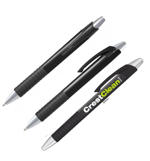 CrestClean Pen Black - logo white/green