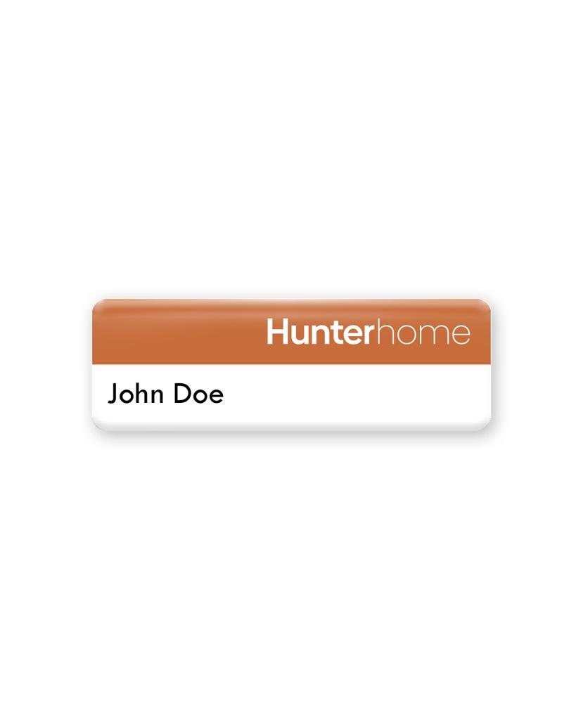 HunterHome Name Badges- Orange - Magnet - -                 