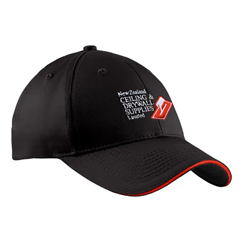 NZCDS Metal Sandwich Cap - Black/Red - -                    